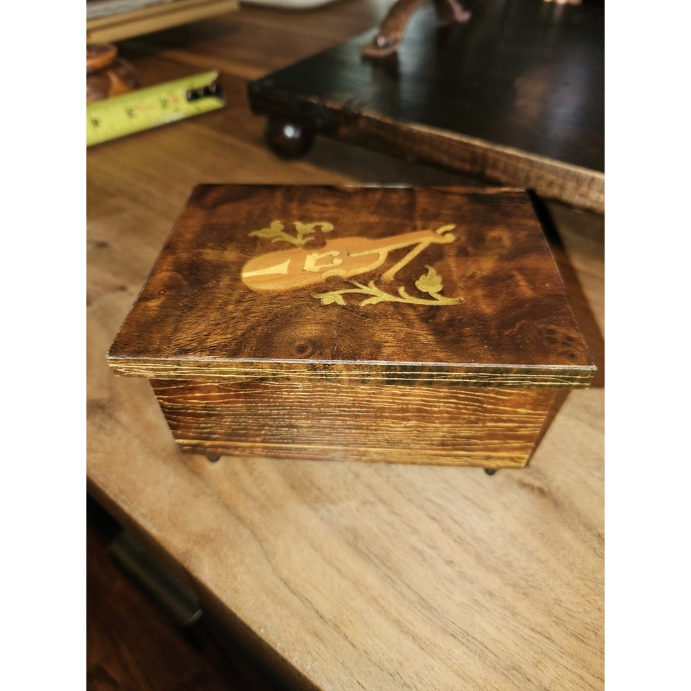 Vintage REUGE Swiss Music Movement Box ~ Italian Inlaid Wooden Box ~ Feelings